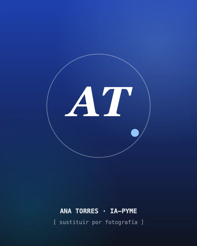 Retrato de Ana Torres, fundadora y gerente de IA-PYME